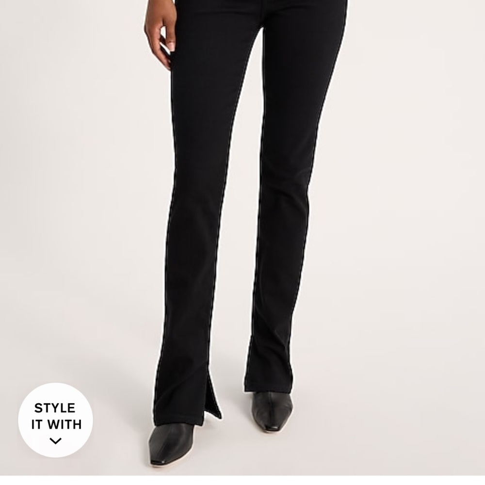 Express Washed Black Straight Leg Split Inside He… - image 8